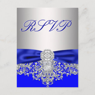Royal Blue and Silver UAWG Response Card RSVP Karte