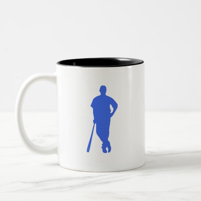 Royal Blue and White Baseball Zweifarbige Tasse (Links)
