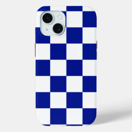 Royal Blue and White Checkered Pattern Case-Mate iPhone Hülle