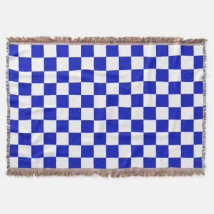 Royal Blue and White Schachbrett Board Muster Decke