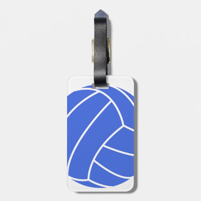 Royal Blue and White Volleyball Gepäckanhänger (Rückseite vertikal)