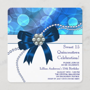 Royal Blue Aquamarin Blue Birthday Party Einladung