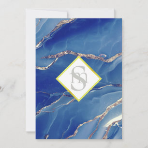 *~ ROYAL BLUE AR66 QR + UAWG Agate Wedding Einladung