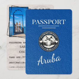 Royal Blue Aruba Passport Save the Date