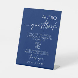 Royal Blue Audio Gästebuch Hochzeitsempfehlung Sockelschild