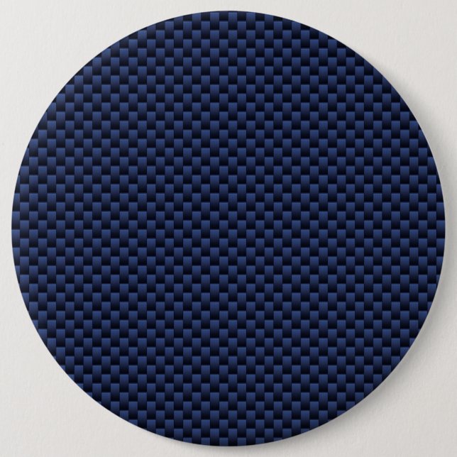 Royal Blue Automotive Carbon Fibre Weave Print Button (Vorderseite)