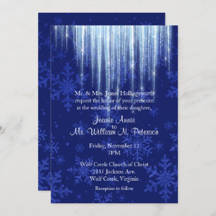 Royal Blue avec Icicles Invitation au mariage d'hi