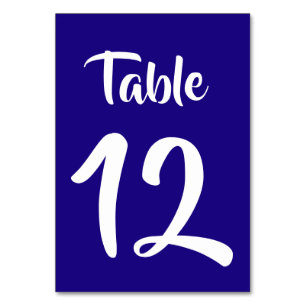 Royal Blue Background Tischnummer Card