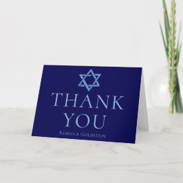 Royal Blue Bar Mitzvah Star von David Custom Dankeskarte