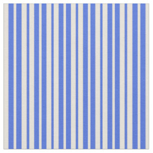 Royal Blue & Beige Farbstreifen/Linke Muster Stoff