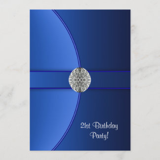 Royal Blue Birthday Party Einladung