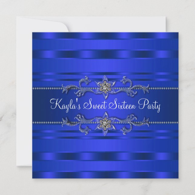 Royal Blue Birthday Party Einladung (Vorderseite)