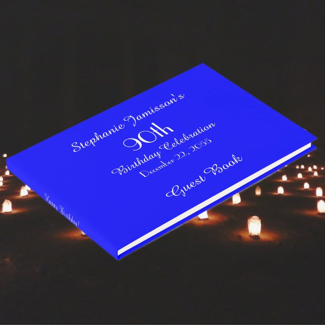 Royal Blue Birthday Party Memory Book, Name Gästebuch (Von Creator hochgeladen)