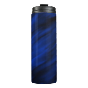 Royal Blue & Black Abstrakt Diagonal Streaks Thermosbecher