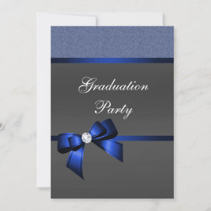 Royal Blue & Black Graduation Party Einladung