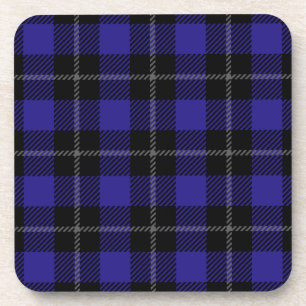 Royal Blue Black Kariert Getränkeuntersetzer