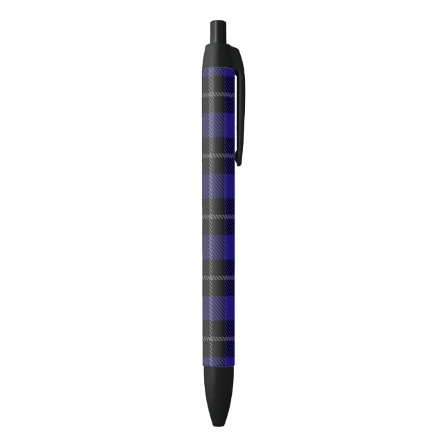 Royal Blue Black Kariert Kugelschreiber (Unterseite (Vertikal))