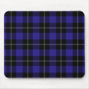 Royal Blue Black Kariert Mousepad