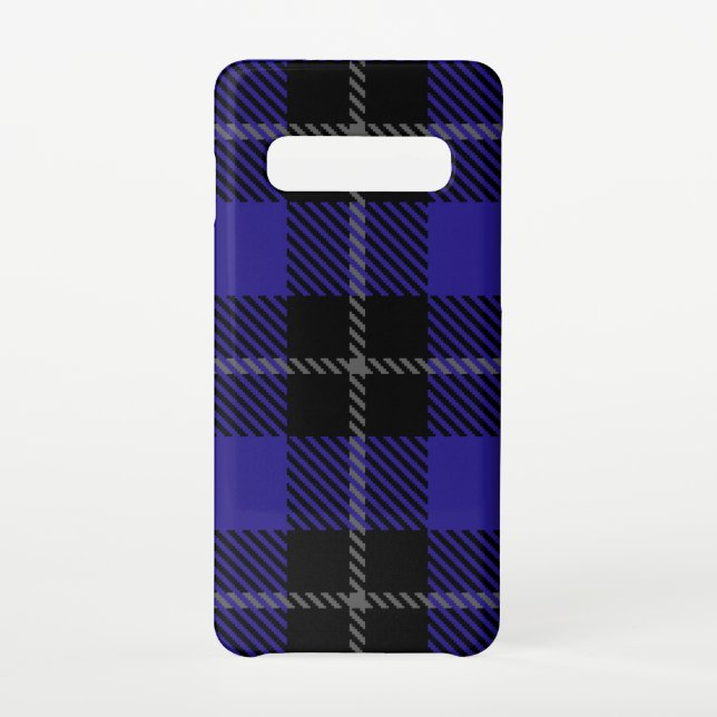 Royal Blue Black Kariert Samsung Galaxy Hülle (Rückseite)
