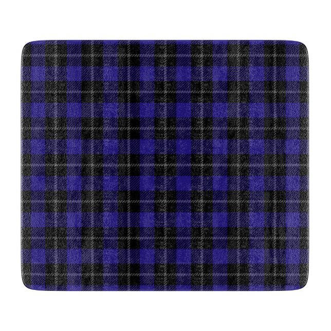 Royal Blue Black Kariert Schneidebrett (Vorderseite)