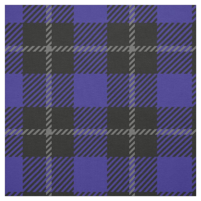 Royal Blue Black Kariert Stoff (Muster)