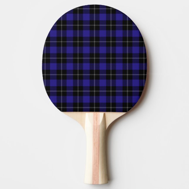 Royal Blue Black Kariert Tischtennis Schläger (Vorderseite)