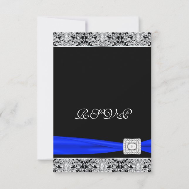 Royal Blue Black Lace RSVP (Devant)