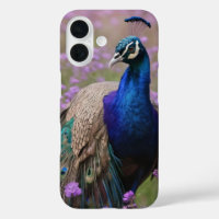 Royal Blue: Blauer Pfau auf Lavendelfeld,