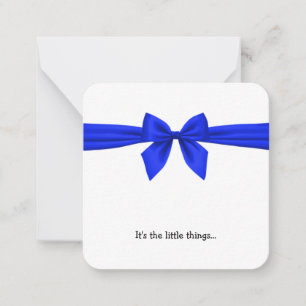 Royal Blue Bow Mini Remerciements Carte Note