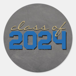 Royal Blue & Bronze Chalkboard Abschluss Stickers