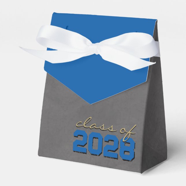 Royal Blue & Bronze Chalkboard Gradu Geschenkboxen Geschenkschachtel (Vorderseite)