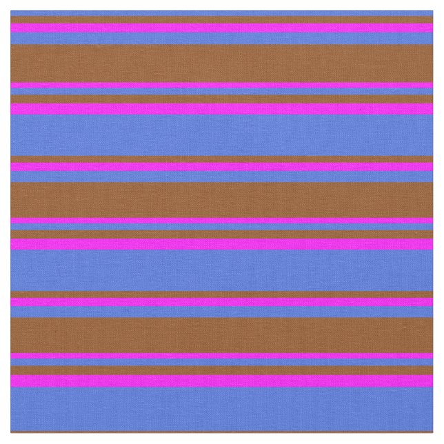 Royal Blue, Brown und Fuchsia farbiges Muster Stoff (Nahaufnahme)