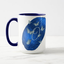Royal Blue Butterfells Initials Letter O Monogram Tasse