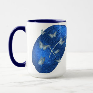 Royal Blue Butterfells Initials Letter X Monogram Tasse