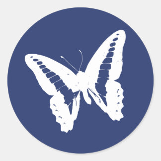 Royal Blue Butterfly Envelope Sticker Siegel