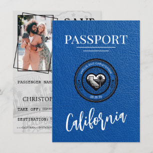 Royal Blue California Passport Save the Date