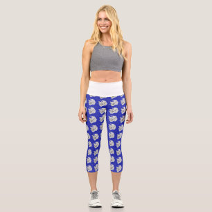 Royal Blue Capris mit White Orchids