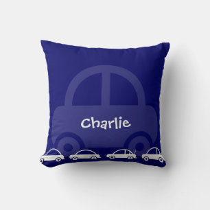 Royal Blue Car Custom Cotton Pillows Kissen