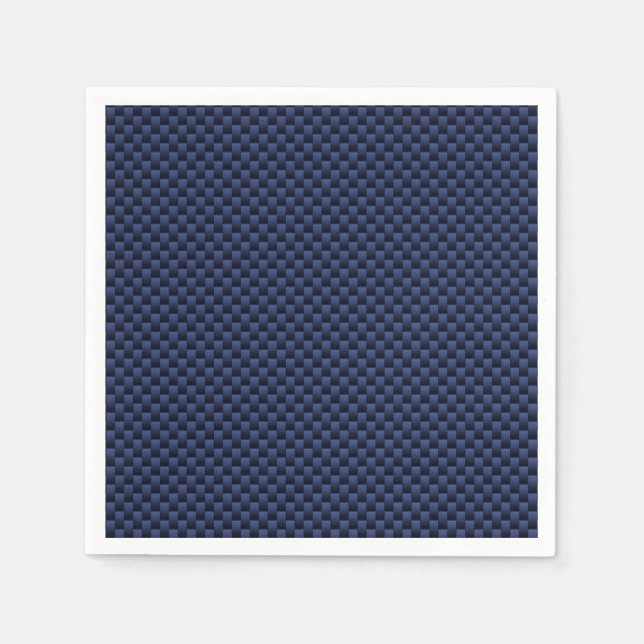 Royal Blue Carbon Fibre Style Weave Print Serviette (Vorderseite)