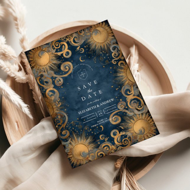 Royal Blue Celestial Wedding Save The Date (Von Creator hochgeladen)