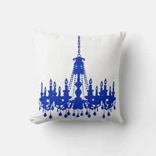 Royal Blue Chandelier Designer Pillow Kissen