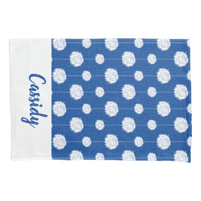 Royal Blue Cheerleader Pom Pom Pattern Kissenbezug (Vorderseite)