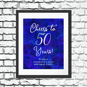 Royal Blue Cheers bis 50 Jahre 50. Geburtstag Poster