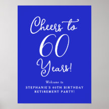 Royal Blue Cheers to 60 Years Retirement Willkomme