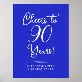 Royal Blue Cheers zu 90 Jahren Geburtstag Willkomm Poster