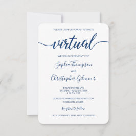 Royal Blue Chic Custom VIRTUAL Wedding Einladung