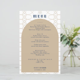 Royal Blue Classic Retro Wedding Menu