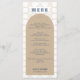 Royal Blue Classic Retro Wedding Menu Menükarte