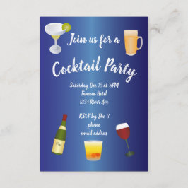 Royal Blue Cocktail Party Einladung