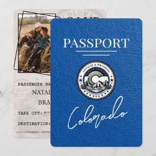 Royal Blue Colorado Passport Save the Date